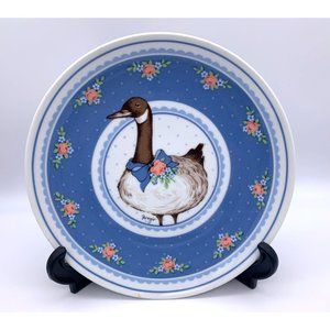 1985 George Good by Fabrizio Plate - Goose w/ Floral Design - 8.25" - Japan